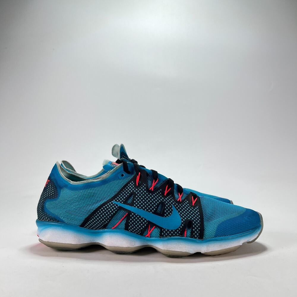 Nike Flyknit Zoom Agility Blue Black Lace Up Cross Training Shoes Women's Size 8